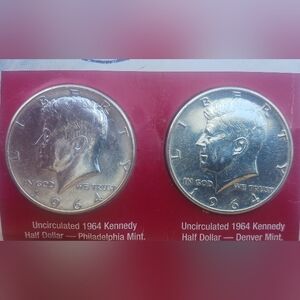 VERY RARE 1964 D & P silver half dollars